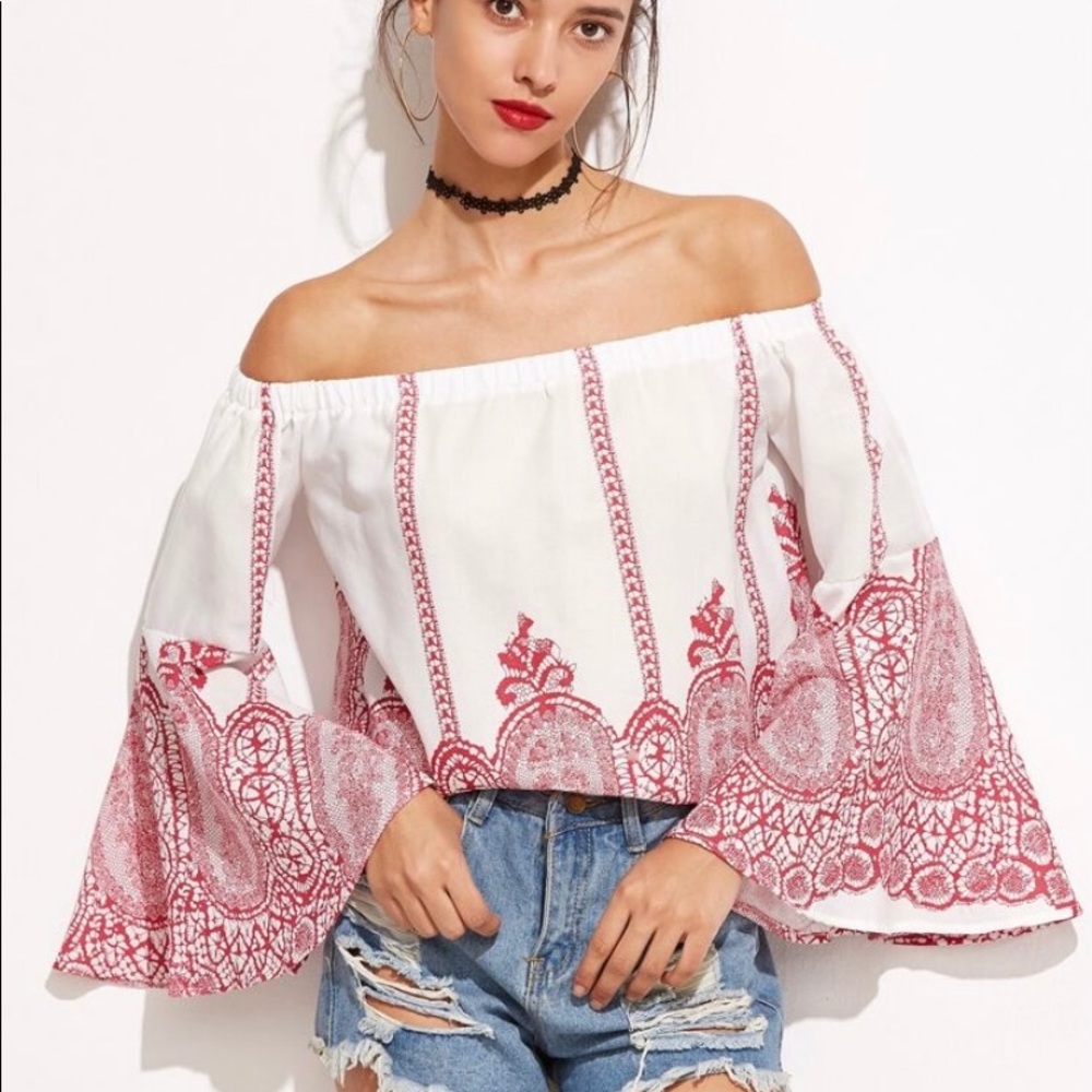Off The Shoulder Flowy Boho Top by Reverse Sz S